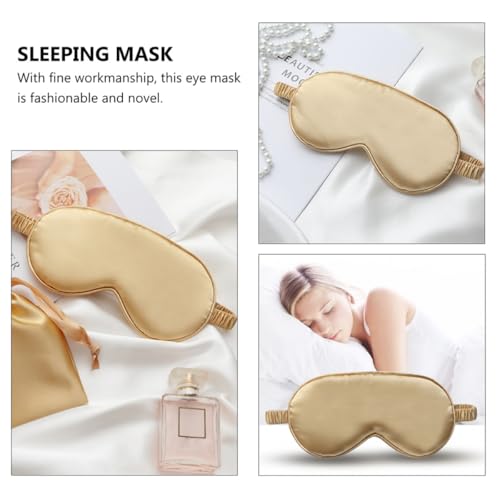 Golden Silk Sleeping Mask 4pcs Set with Hairband, Hair Tie Xmas - view 7