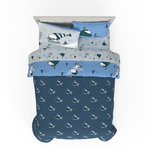 Collectibles Peanuts Snoopy Puffer Holiday & Christmas Bedding Super Soft Comforter and Sheet Set with Sham, 7 Piece Full Size (Officially Licensed Product) - view 2