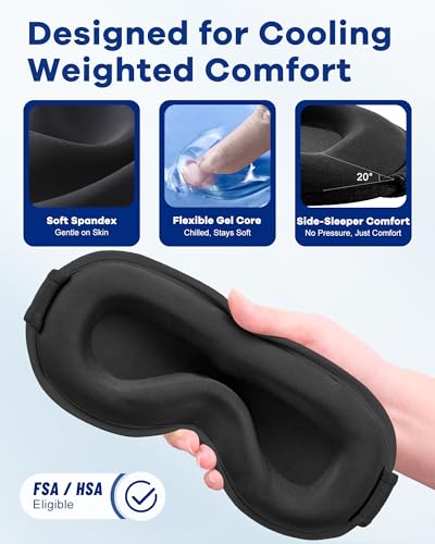 3D Cooling Gel Weighted Eye Mask for Sleeping, 100% Blackout Sleep Mask - view 6