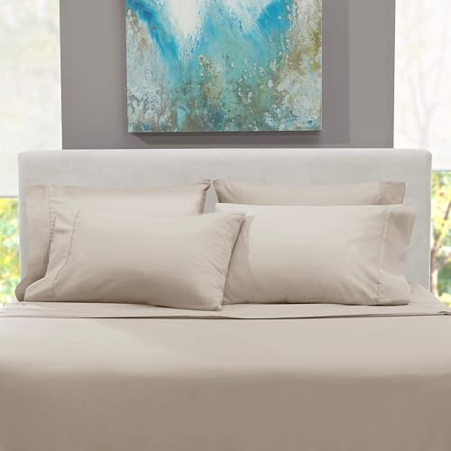 Bed Sheets, Luxury Soft 6 Piece Bed Sheet Set Extra Deep Pocket Fitted Sheets Fits Mattress up to 21", Double Brushed Bedding Sheets & Pillowcases, Queen, Natrual Linen - view 7