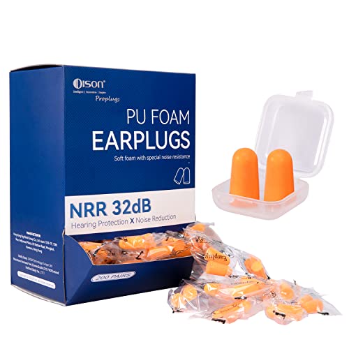 200Pairs Foam Ear Plugs for Sleeping,32dB,Orange
