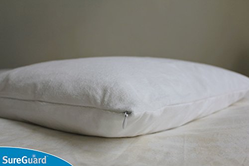 SureGuard Set of 2 Standard Size Pillow Protectors - 100% Waterproof, Bed Bug Proof, Hypoallergenic - Premium Zippered Cotton Terry Covers - view 2