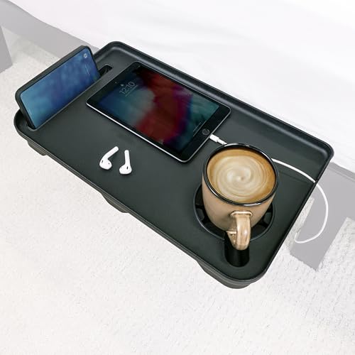 Wonder Bedside Shelf, Bedside Caddy Organizer & Bunk Bed Shelf, Space-Saving Floating Nightstand for Seniors & Dorm Rooms, Bedside Tray Table with Phone Holder, Cup Holder & Cable Organizer