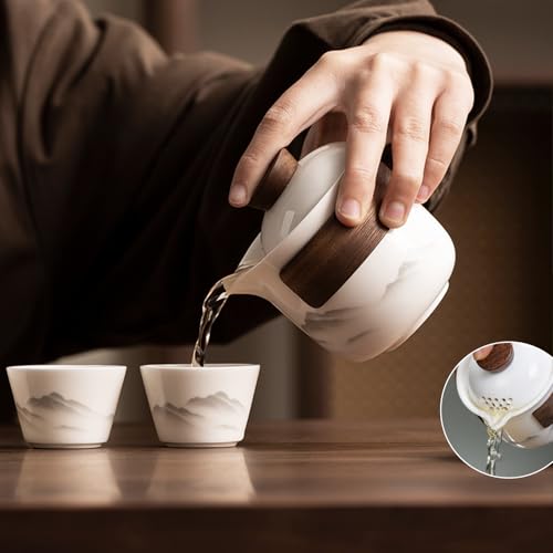 Porcelain Chinese Gongfu Tea Set,Portable Ceramic Teapot Set,Portable All in One Mini Travel Bag for Travel,Home,Gifting,Outdoor Camping Picnic and Office Business Hotel Tea lover - view 4