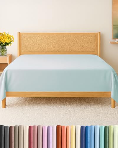 Full Flat Sheet - Single Top Flat Sheet Only - Soft & Cooling - Ice Blue