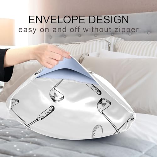 Satin Pillowcase for Hair and Skin, Sport Golf Clubs Ball Bag Silky Pillow Case Body Pillow Covers Standard Size with Envelope Closure - view 7