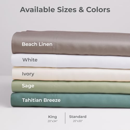 Classic 2-Piece Twill Pillowcase Set | Beach Linen | King Size | Bamboo Viscose Material | Allergy Resistant, Thermal-Regulating & Extra Soft - view 4