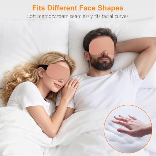 100% Blackout Sleep Eye Mask for Side Sleeper Men Women, Zero Eye Pressure 3D Contoured Cup and Eyelash Friendly Sleeping Mask, Ergonomic-Flesh Pink - view 5
