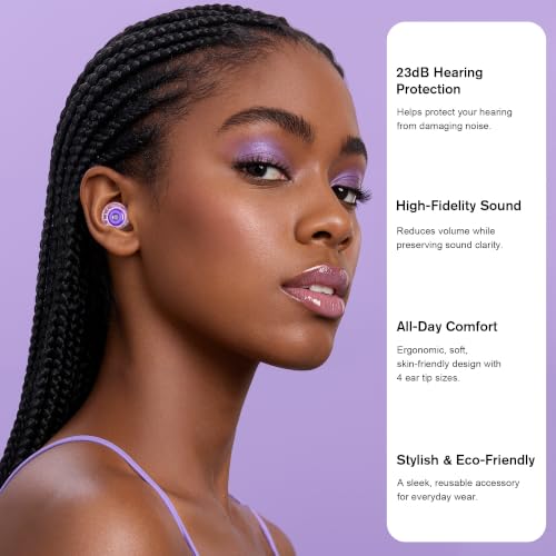 Concert Ear Plugs for Hearing Protection, Reusable, Stylish Look - view 2