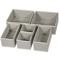 Foldable Cloth Storage Box Closet Dresser Drawer Organizer Fabric Baskets Bins Containers Divider with Drawers for Clothes, Underwear, Bras, Socks, Lingerie, Clothing, Set of 6