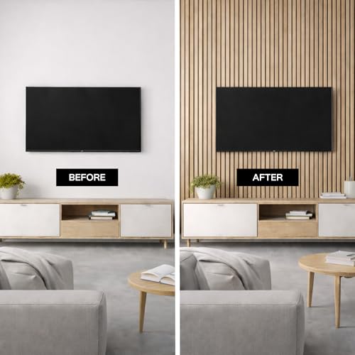 2-Pack Wood Panels for Wall - Acoustic Wood Slat Wall Panels, Soundproof Wooden Paneling for Interior Decor - view 2