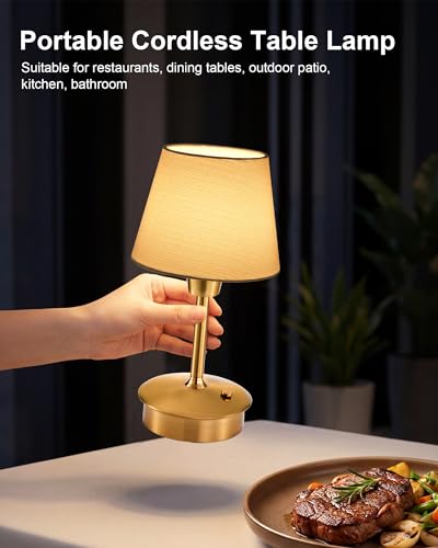9.8'' Small Cordless Table Lamp, 5200mAh Battery Operated Touch Lamp - view 2