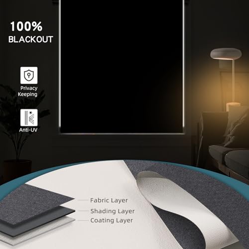 Motorized Roller Shades, 100% Blackout, Dark Umber - view 2