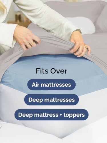 CGK Extra Deep Queen Single Fitted Sheet Only - Light Grey - view 6