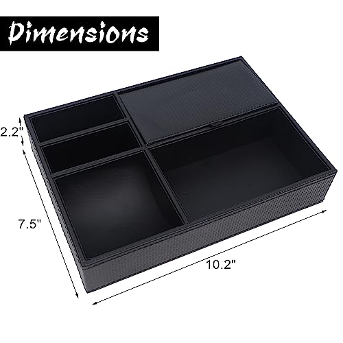 Men's Valet Tray, 5 Compartments, Black - view 2