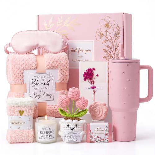 Get Well Soon Gifts for Women, 10 PCS Self Care Gift Basket & Care Package