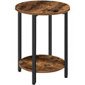 Round Side Table, Wooden Look Accent End Table for Sofa Couch