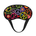Kits Hippie Peace Symbol, Mushrooms and Abstract Flowerspeace Hippy Soft Composite Fabric Eye Cover, Adjustable Sleep Mask for Travel