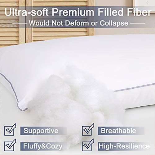 Bed Pillows for Sleeping 2 Pack,Standard Size Cooling Pillows Set of 2,Top-end Microfiber Cover for Side Stomach Back Sleepers - view 4