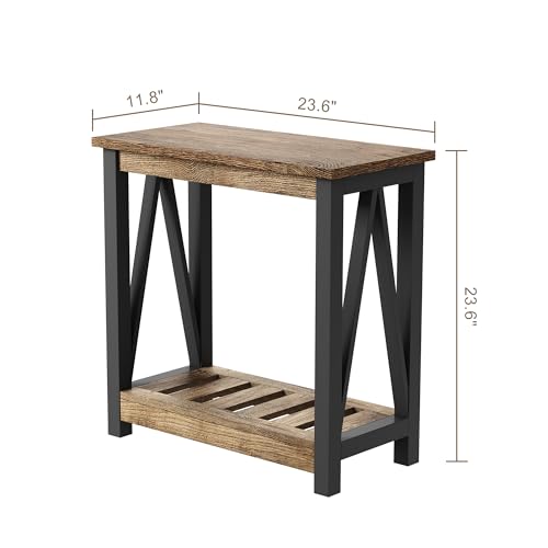 Farmhouse End Table Set of 2,Narrow Side Table - view 3