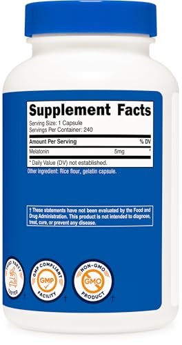 Melatonin 5mg, 240 Capsules (2 Bottles) - view 5