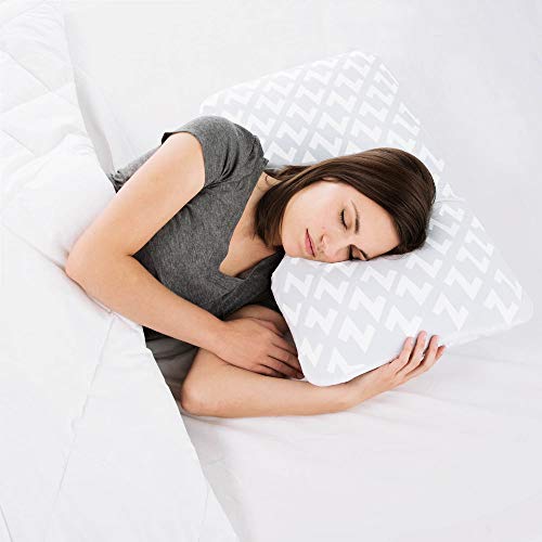 Z Shoulder Zoned Dough Memory Foam Pillow - Gel Infused - Premium Tencel Cover - 5 Year U.S. Warranty - Mid Loft - Queen, Blue - view 5