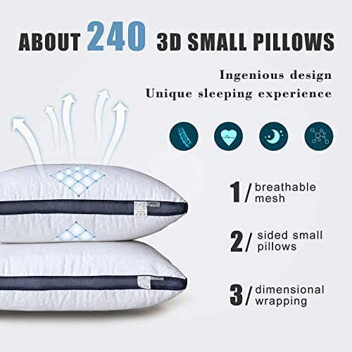 Gusseted Queen Size Bed Pillows Set of 2, Luxury Hotel Pillows - view 2