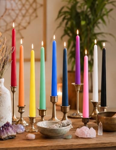 10 Inch Multi-Color Taper Candles, Unscented Chakra Candlesticks - view 3
