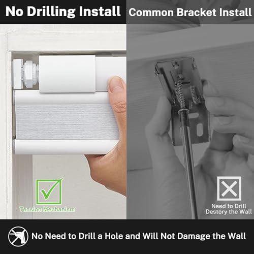 No Drill Top Down Bottom Up Cellular Shades Cordless No Tools Blinds - view 4