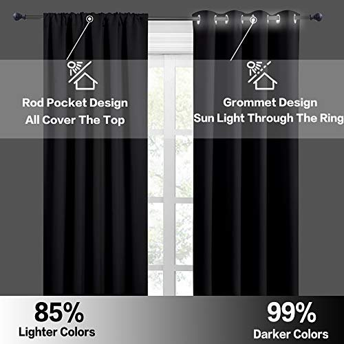 54 inch Blackout Curtains for Living Room Bedroom, Rod Pocket - view 5
