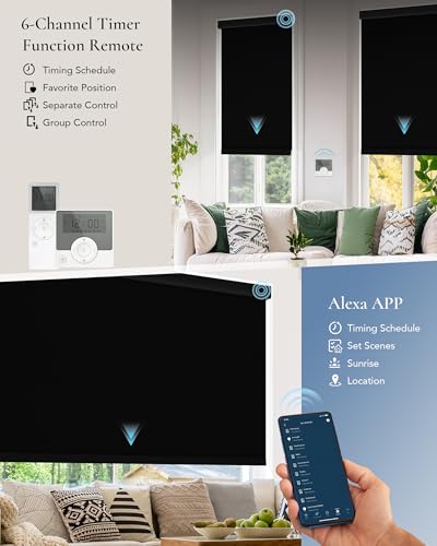 Kerwxerd Motorized Blinds with Remote, Automatic Blinds for Indoor Windows - view 4