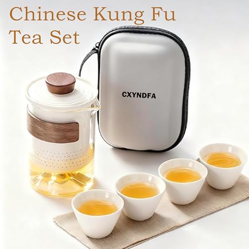 Chinese Gongfu Tea Set with 1 Pot & 4 Cups Portable Asian Tea Set - view 4