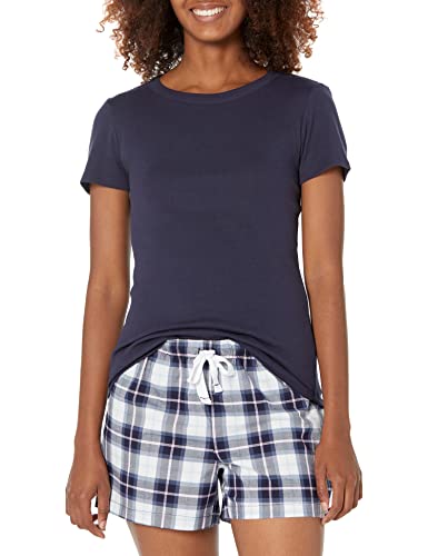 Women's Cotton Poplin Short and Sleep Tee Set, Loungewear Pajamas