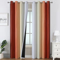 Burnt Orange and Greyish White Ombre Blackout Curtains 52Wx102L Inch Long