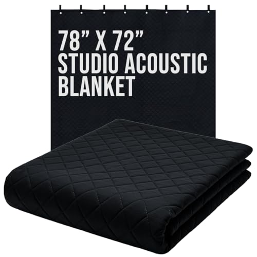 BoxerTools Large 78" x 72" Sound Dampening Blanket Studio Series - Loops and Grommets - Easy Installation - Insulation, Light Blocker, Sound Absorbing, Acoustic Treatment, Construction