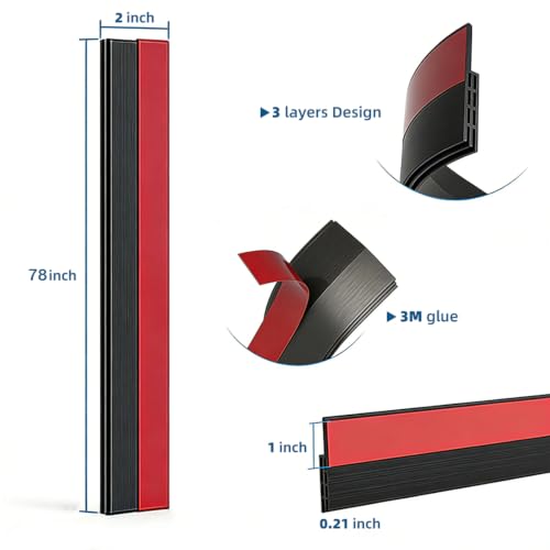 Door Draft Stopper for Bottom of Door, 78 inch Door Sweep Weather Stripping - view 2