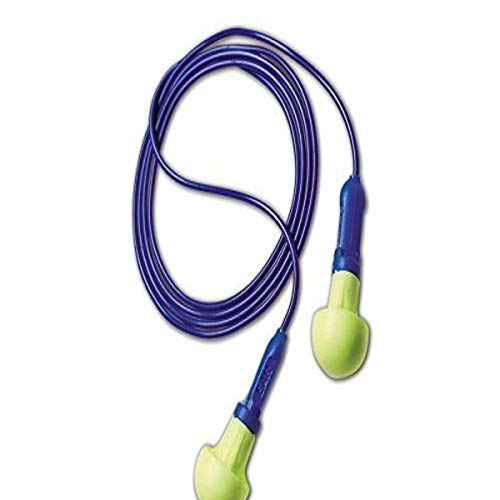 E-A-R 10080529180015 318-1001 E-A-R Push-Ins Disposable Corded Earplugs, OSFA, Blue, One Size Fits All (Pack of 100)