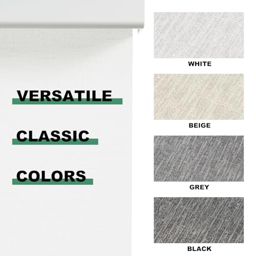 Light Filtering Roller Blinds & Shades Cordless Blinds for Windows with Jacquard Fabric, UV Protection Thermal Insulated Door Blinds, Easy to Install, 33" W x 36" H, White - view 2