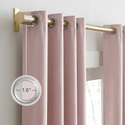 Blush Pink 100% Blackout Curtains for Nursery 52" x 84" 2 Panels - view 6