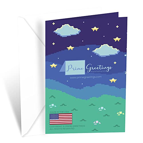 Birthday Card For Son Video Game Theme, Made in America, Eco-Friendly, Thick Card Stock with Premium Envelope 5in x 7.75in, Packaged in Protective Mailer - view 4