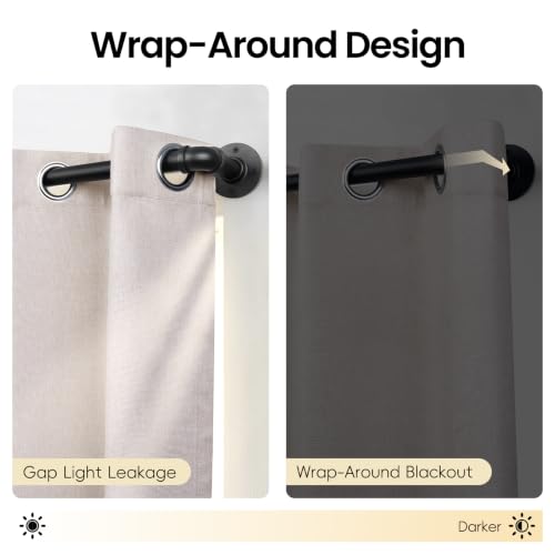 1 Inch Heavy Duty Blackout Curtain Rod, 72 to 144 Inch, Black - view 3