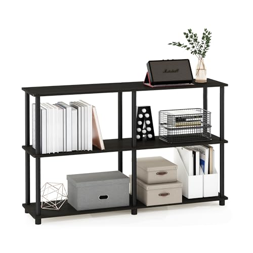 TURN-N-TUBE Storage Shelves, 3-Tier 47.4 Wide Book Shelf, Corner Shelf, Toolless Open Shelves, for Organization and Storage, Living Room, Garage, Home Office, Espresso - view 4