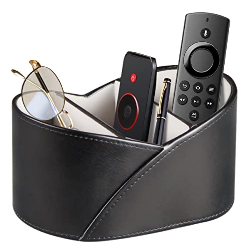 PU Leather TV Remote Control Holder,Pen Caddy/Cup,Art Supplies Organizer