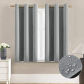 48 Inch Blackout Waterproof Short Curtains for Windows, Thermal Insulated Grommet Drapes for Kitchen Bedroom Small Window, 36'' W x 48'' Length 2 Panels Set, Light Grey