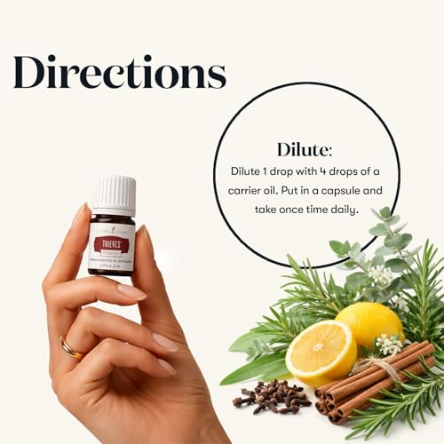 Thieves Vitality Essential Oil Blend | 5 ml | Warm Spicy Herbal Aroma for Diffusers, Massage & Aromatherapy | Clove, Lemon, Cinnamon, Eucalyptus & Rosemary Blend | Seed to Seal Quality - view 5