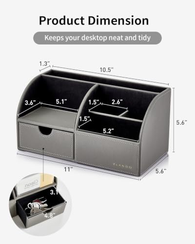 PU Leather Desk Drawer Organizer with 6 Compartments - view 5
