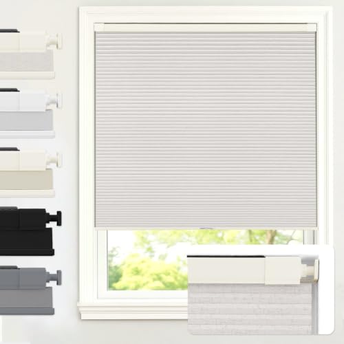 No Drill Cordless Blackout Cellular Shades, Custom Size, Linen