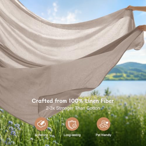 100% French Pure Linen Sheet Set, 19" Deep Pocket King Size 4 Pcs - view 4