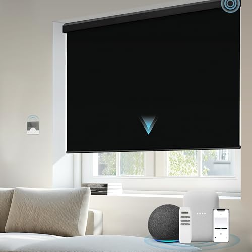 Kerwxerd Motorized Blinds with Remote, Automatic Blinds for Indoor Windows