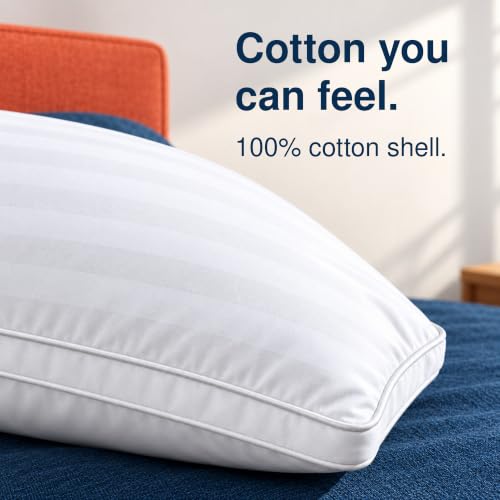 Hotel Collection Bed Pillows 2 Pack Plush Neck Support Pure Cotton (QUEEN) - view 3